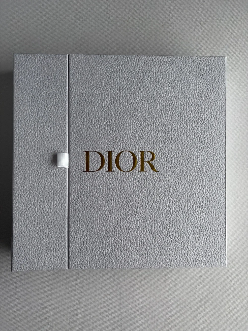 Dior Textured White Presentation Box with Gold Logo